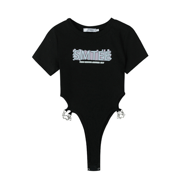 Hot selling short-sleeved t-shirt jumpsuit (black size S-L) (please contact customer service to confirm the delivery size after placing the order)