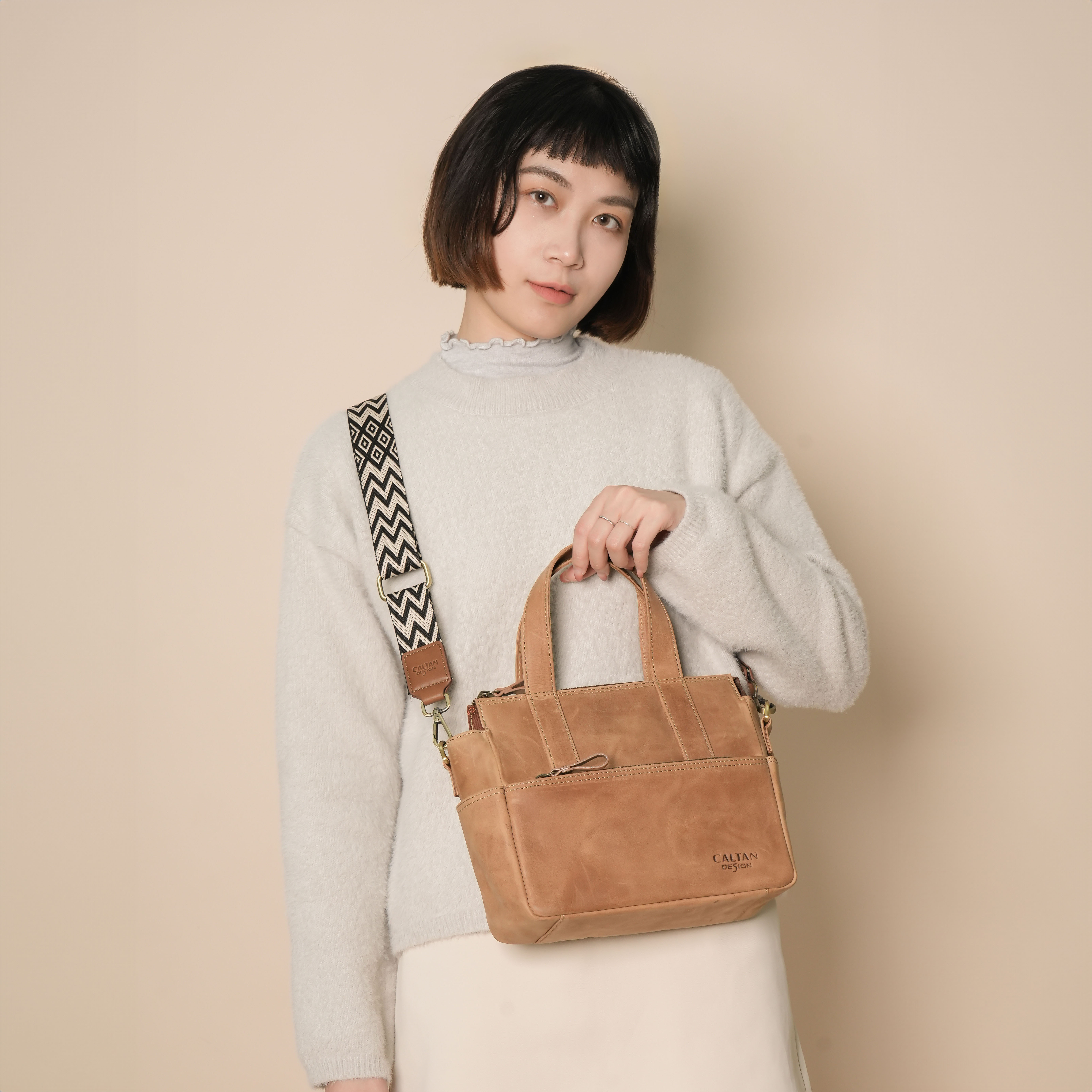 多夾層船型小托特真皮包-兩色(5482)