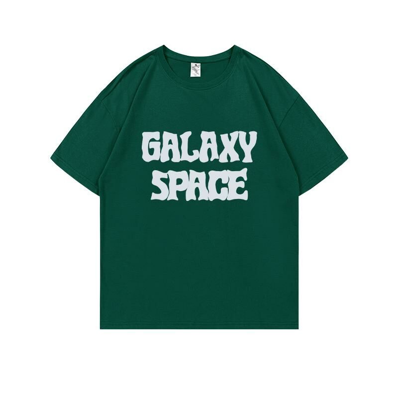 Loose short-sleeved T-shirt (S-4XL dark green 220g cotton) [After placing an order, please contact customer service to confirm the shipping size] 