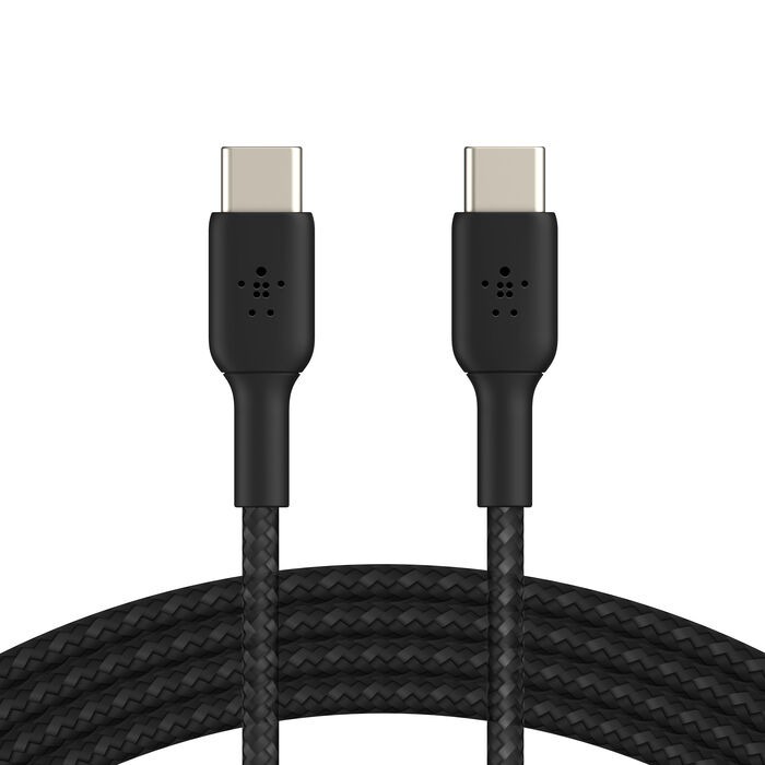 Belkin 編織 USB-C 至 USB-C 連接線（1 米/3.3 英尺，黑色）