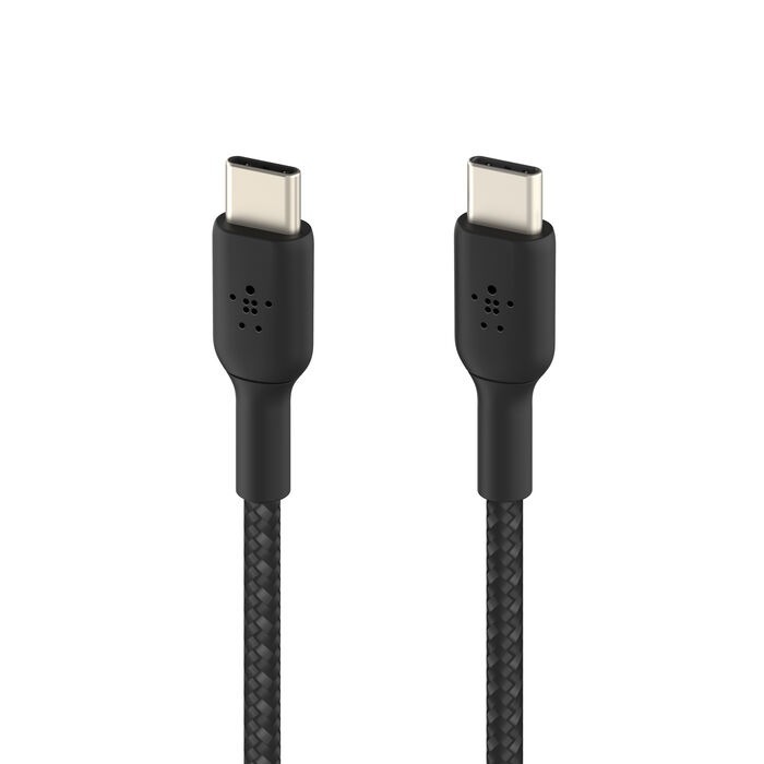 Belkin 編織 USB-C 至 USB-C 連接線（1 米/3.3 英尺，黑色）