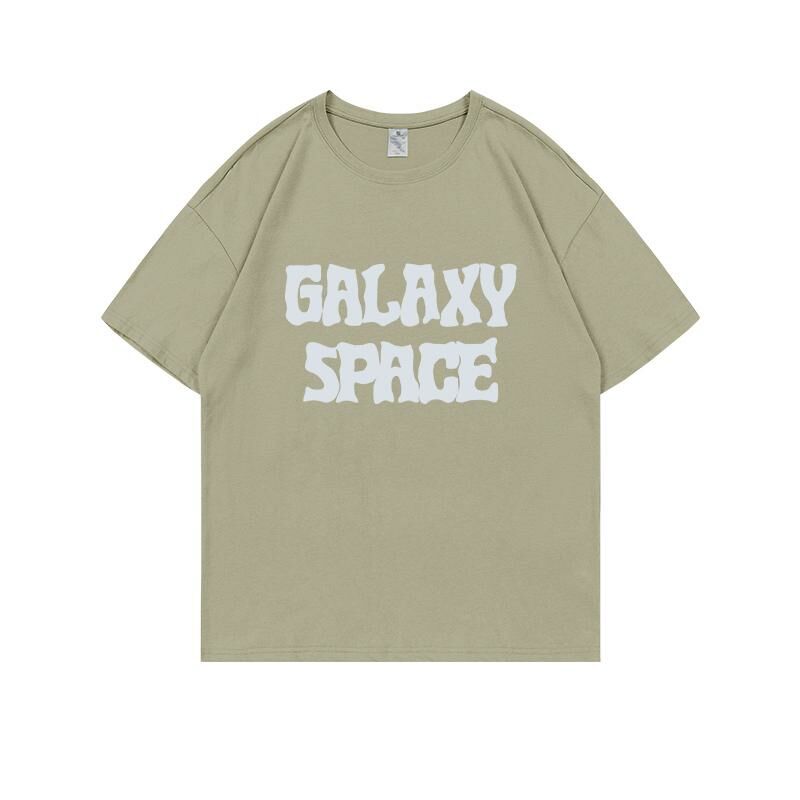 Loose short-sleeved T-shirt (S-4XL camel green 220g cotton) [After placing an order, please contact customer service to confirm the shipping size] 