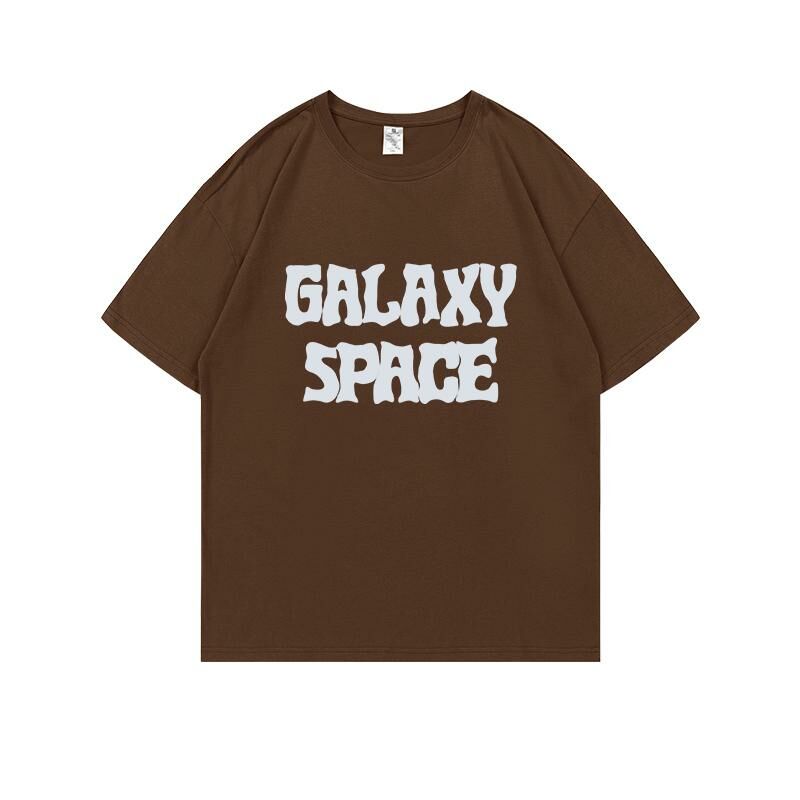 Loose short-sleeved T-shirt (S-4XL brown 220g cotton) [Please contact customer service to confirm the shipping size after placing an order] 