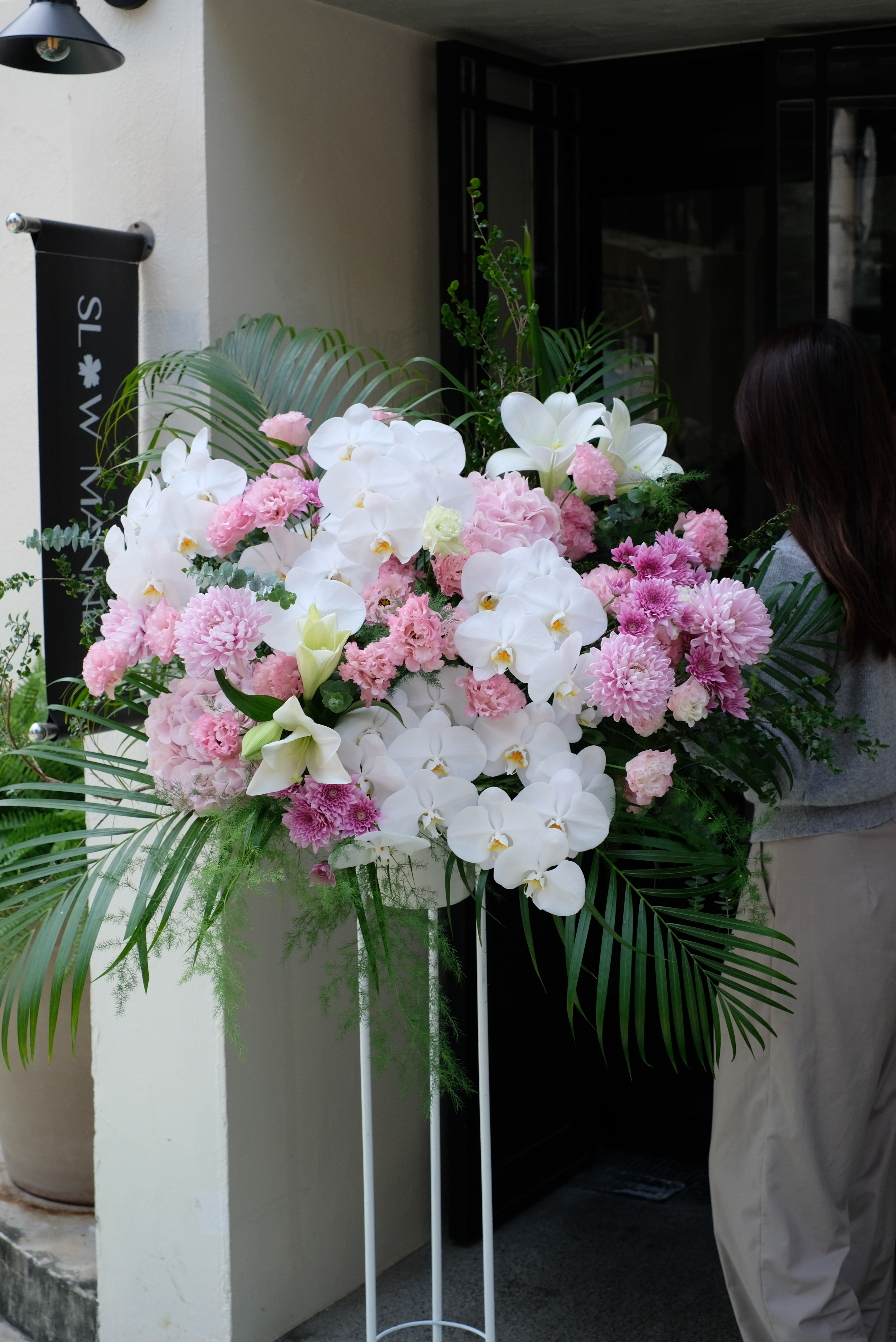 粉色系｜鮮花高架花籃