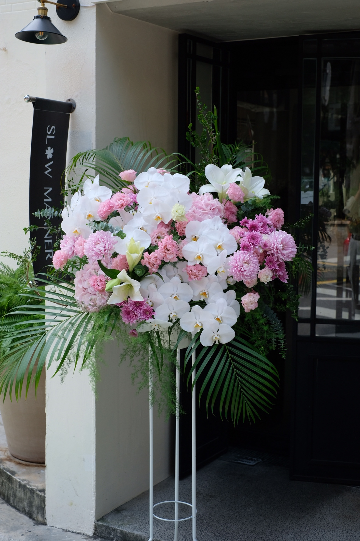 粉色系｜鮮花高架花籃