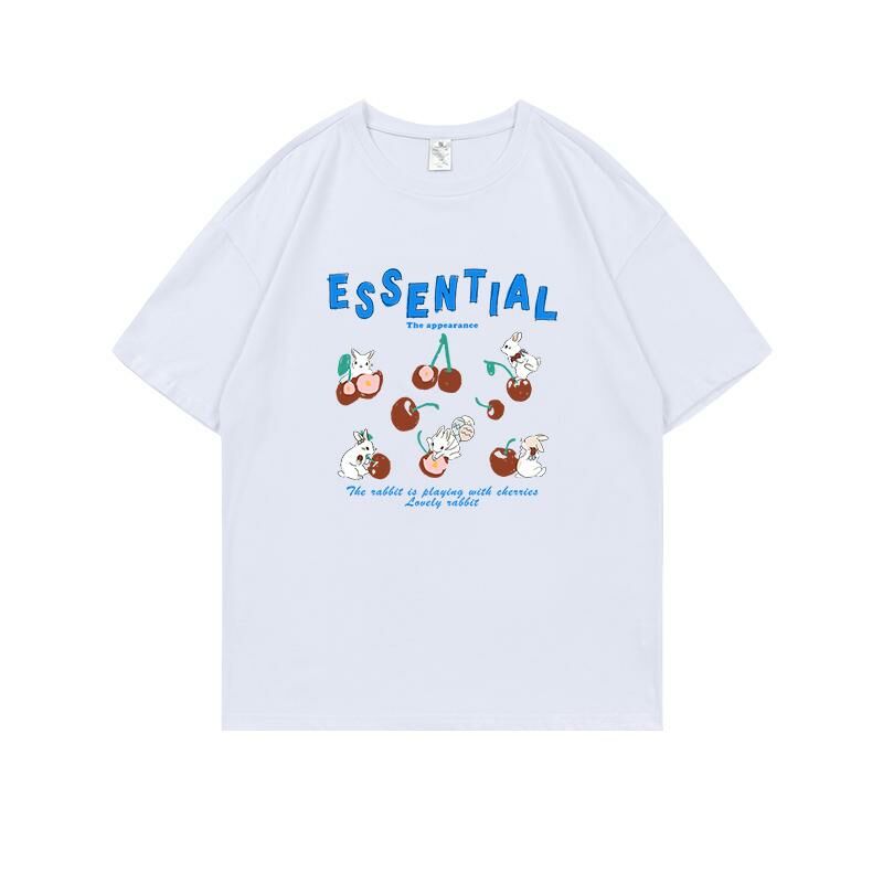 Loose short-sleeved T-shirt (S-4XL white 220g cotton) [Please contact customer service to confirm the shipping size after placing an order] 