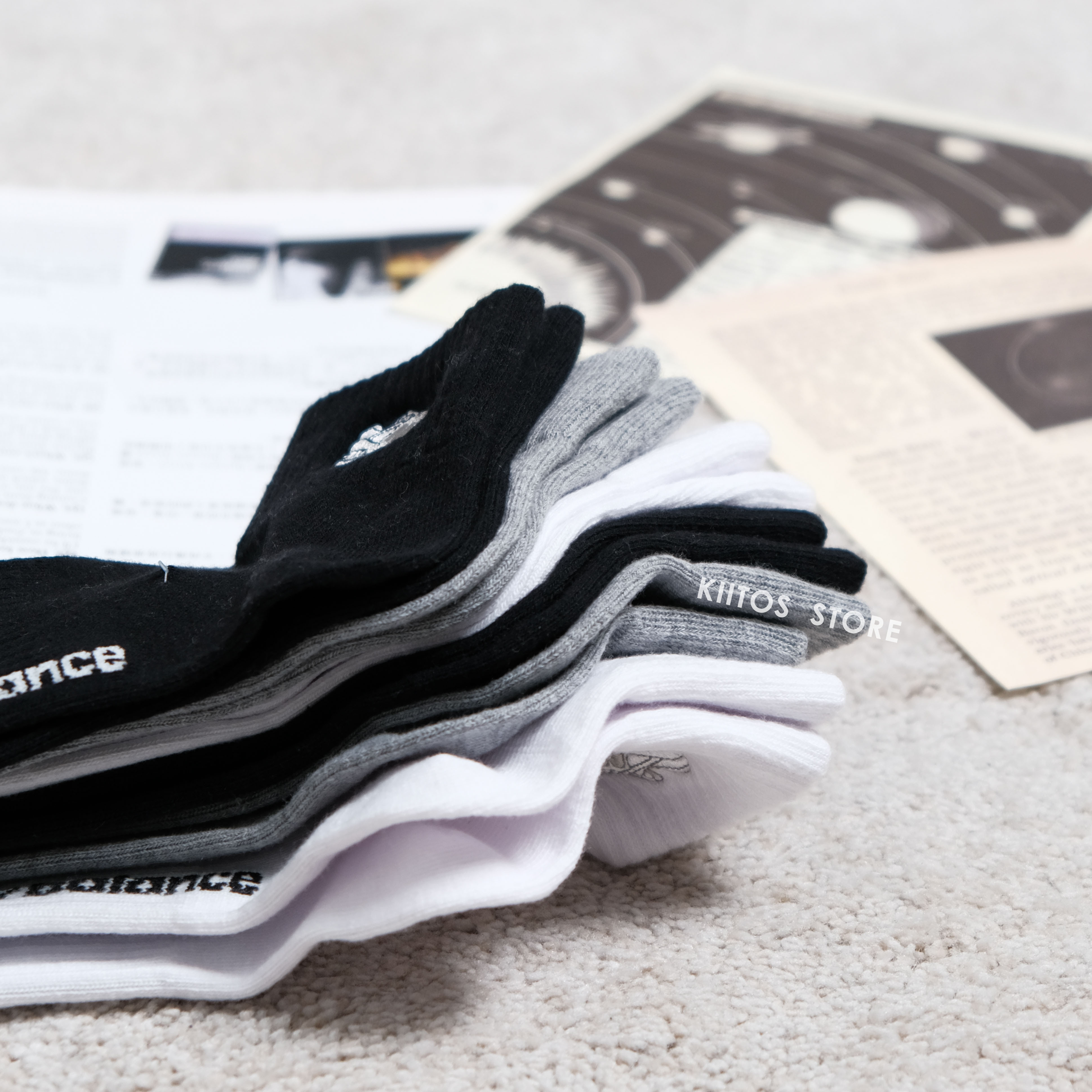 【現貨】New Balance 刺繡 小鞋 經典Logo 基本色 襪子 六雙一組