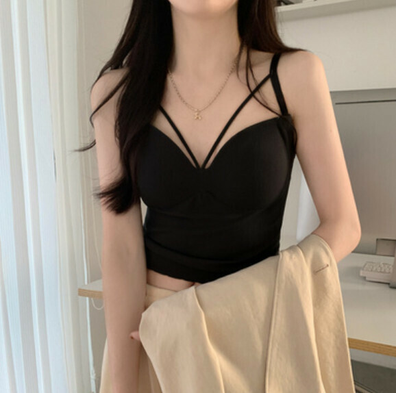 Summer vest with chest pad (black) [Size: S-XL] [Contact customer service to confirm the shipping size after placing an order]