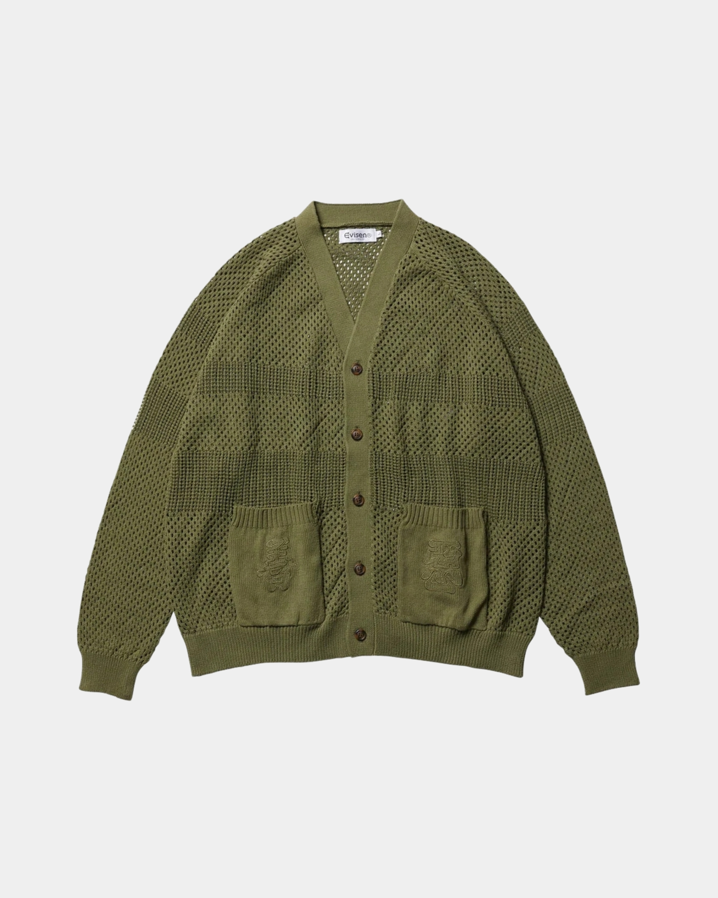 EVISEN SKATEBOARDS CROCHET CARDIGAN / OLIVE
