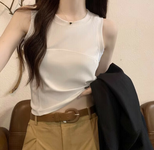 Summer Wide Strap Vest (White) [Size: S-XL] [Contact Customer Service to Confirm Shipping Size after Placing an Order]