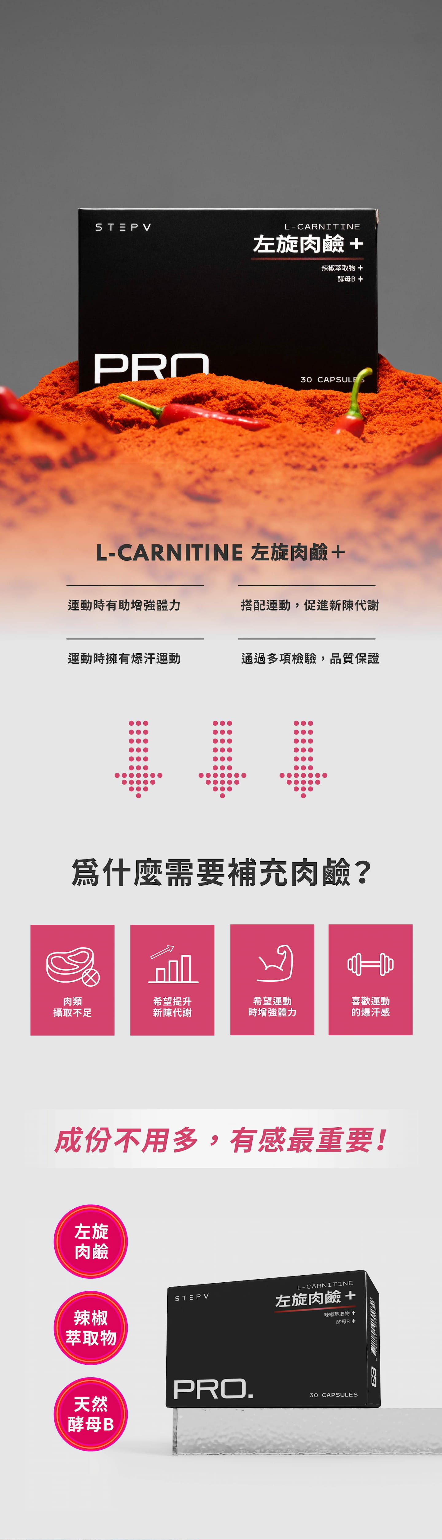 左旋肉鹼 L-CARNITINE|STEPV 你的健康好夥伴