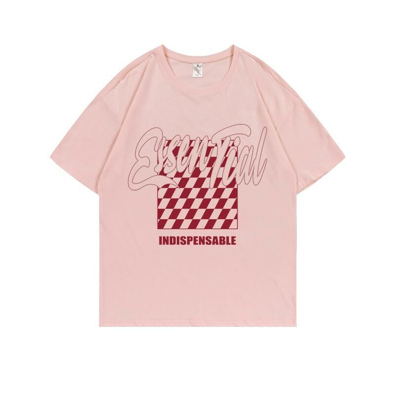 Loose short-sleeved T-shirt (S-4XL light pink 220g cotton) [Please contact customer service to confirm the shipping size after placing an order] 