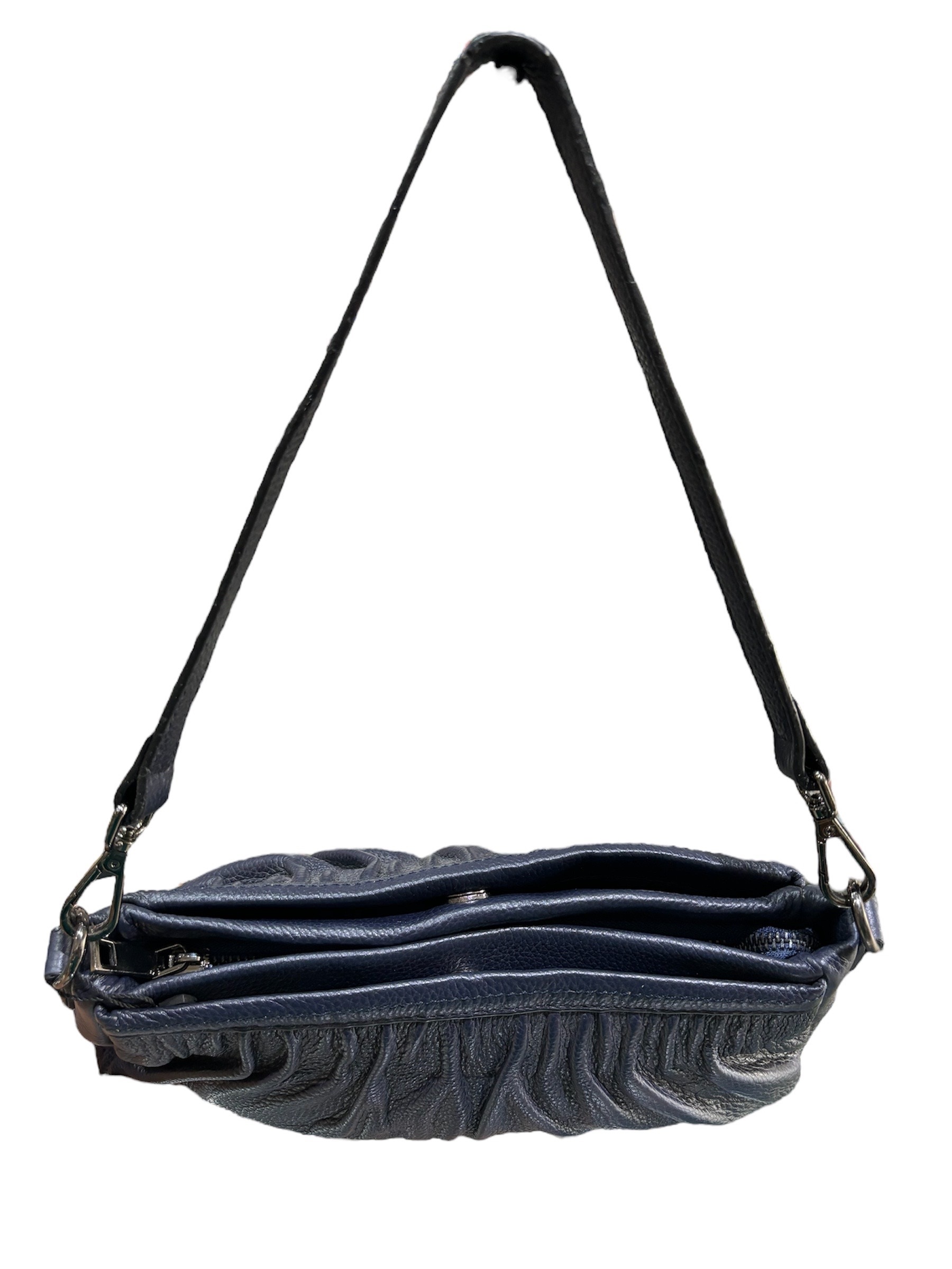 深藍 真皮牛皮肩背包 / 側背包  #SM-8116