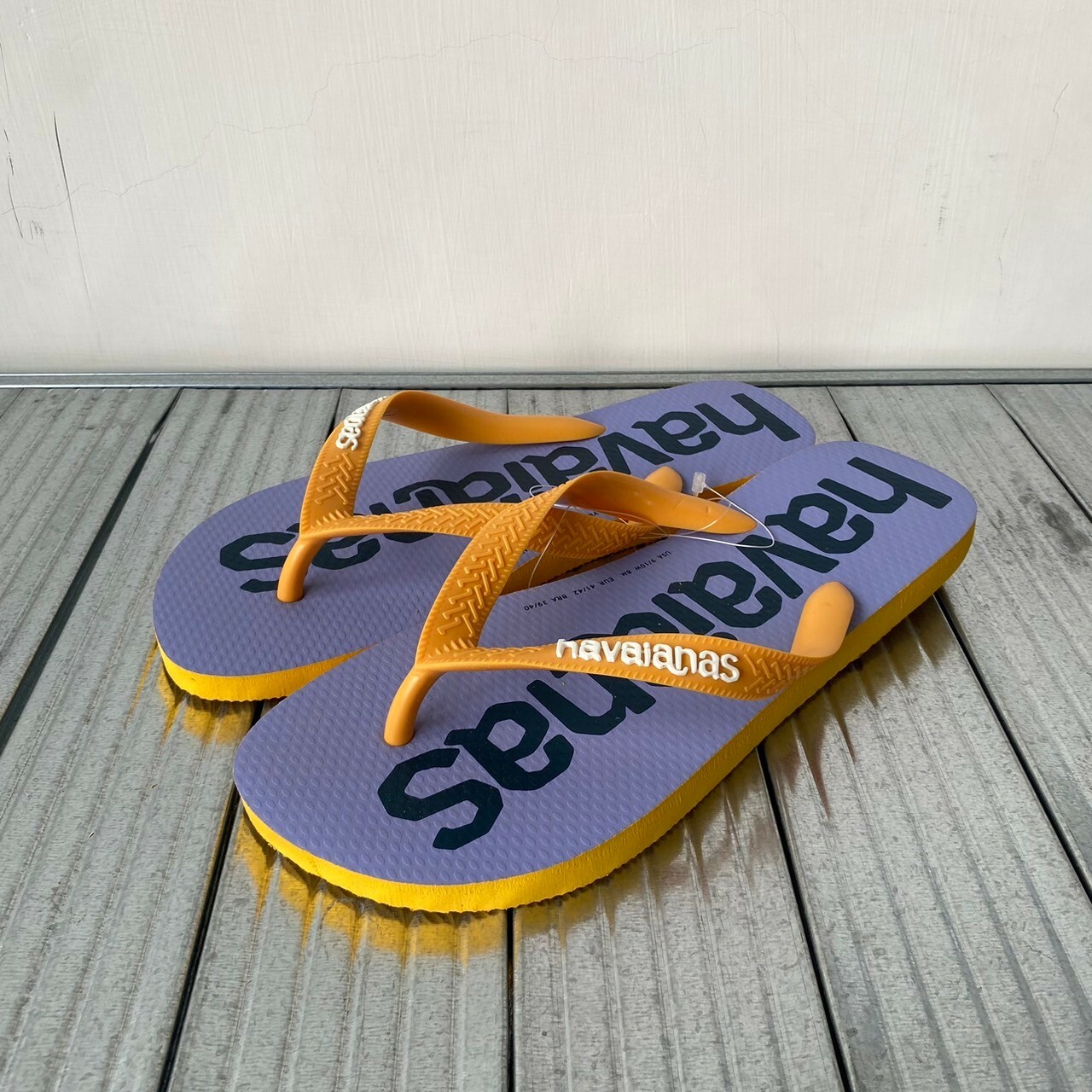 Havaianas 哈瓦仕 夾腳拖 大logo 紫黃 Top Logomania 4145741-1740U