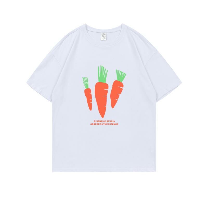 Loose short-sleeved T-shirt (S-4XL white) [Please contact customer service to confirm the shipping size after placing an order] 