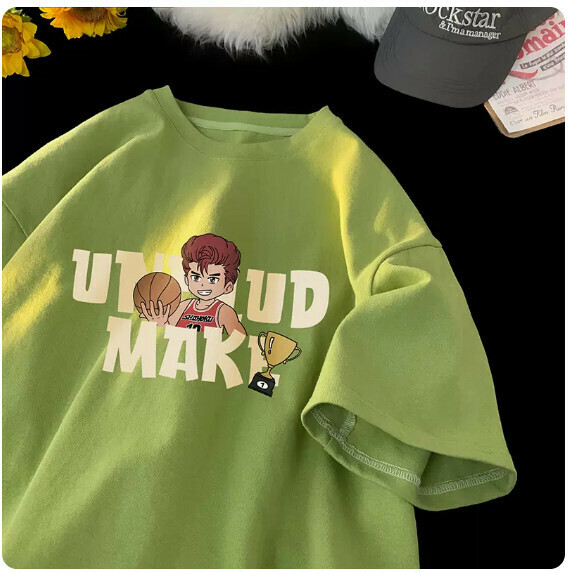 Cotton short-sleeved T-shirt (green [size M_2XL] (contact customer service to confirm the shipping size after placing an order))