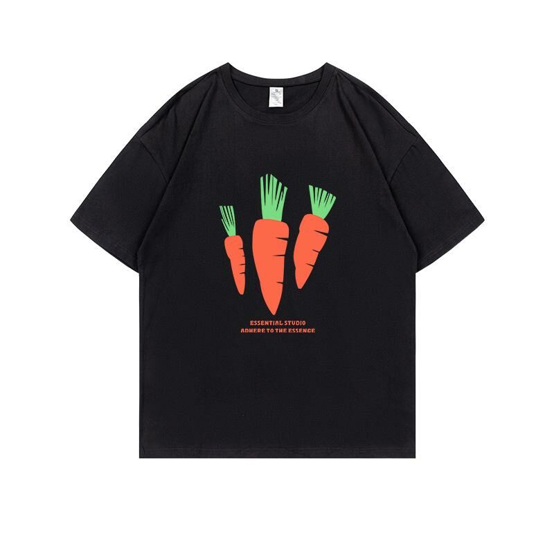 Loose short-sleeved T-shirt (S-4XL black) [Please contact customer service to confirm the shipping size after placing an order] 