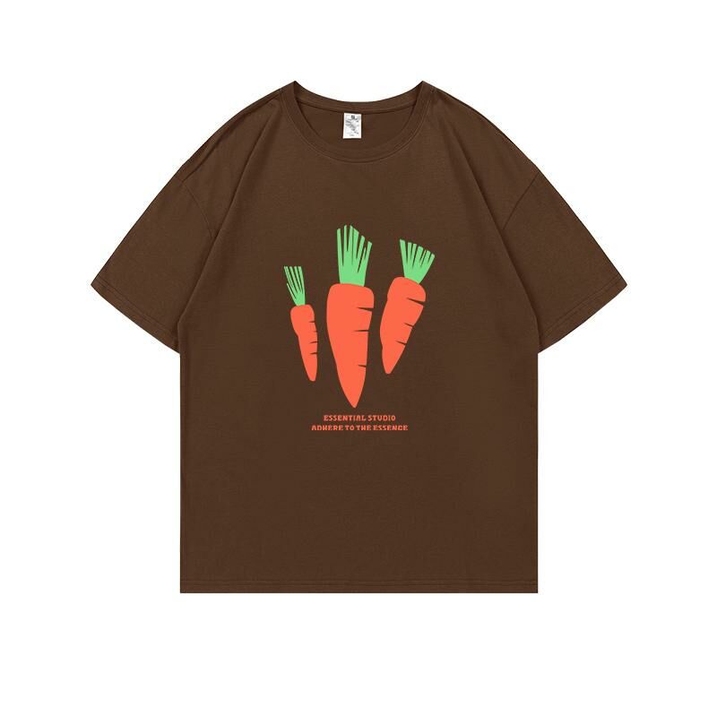 Loose short-sleeved T-shirt (S-4XL brown) [After placing an order, please contact customer service to confirm the shipping size] 