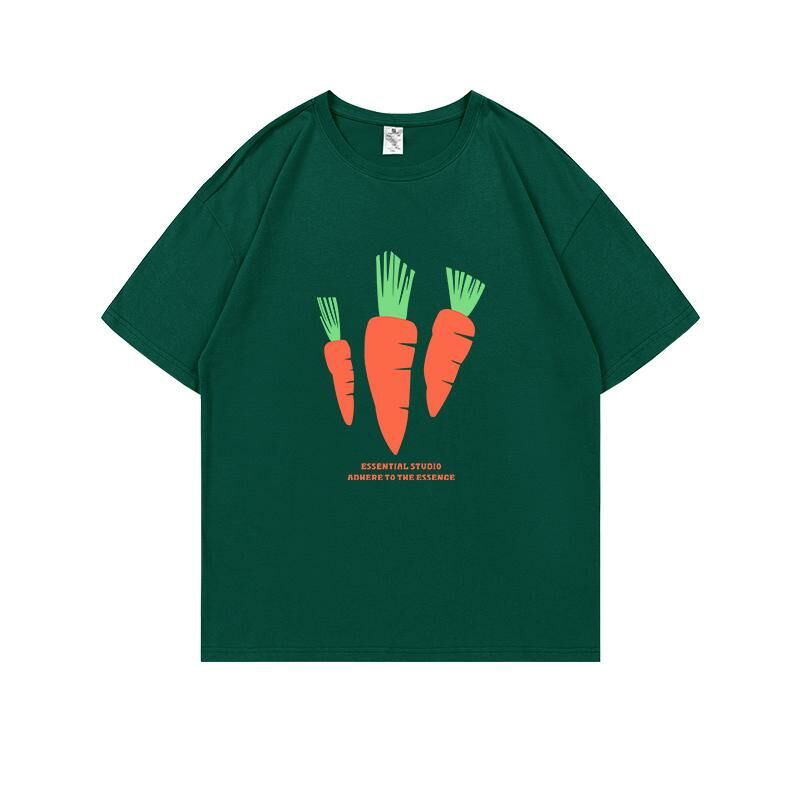 Loose short-sleeved T-shirt (S-4XL dark green) [Please contact customer service to confirm the shipping size after placing an order] 