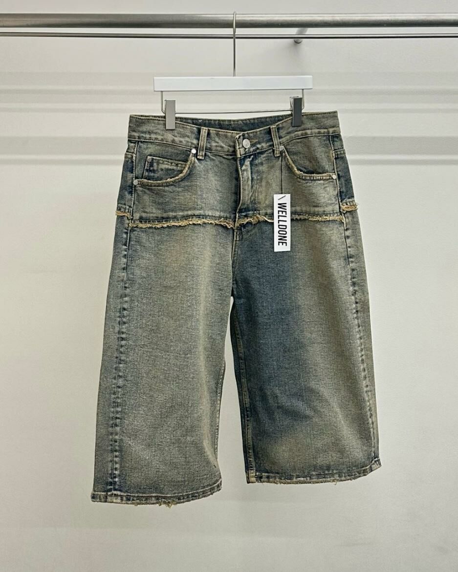 七分洗流蘇牛仔短褲 WELL DONE-068P