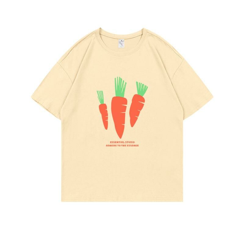 Loose short-sleeved T-shirt (S-4XL apricot) [Please contact customer service to confirm the shipping size after placing an order] 