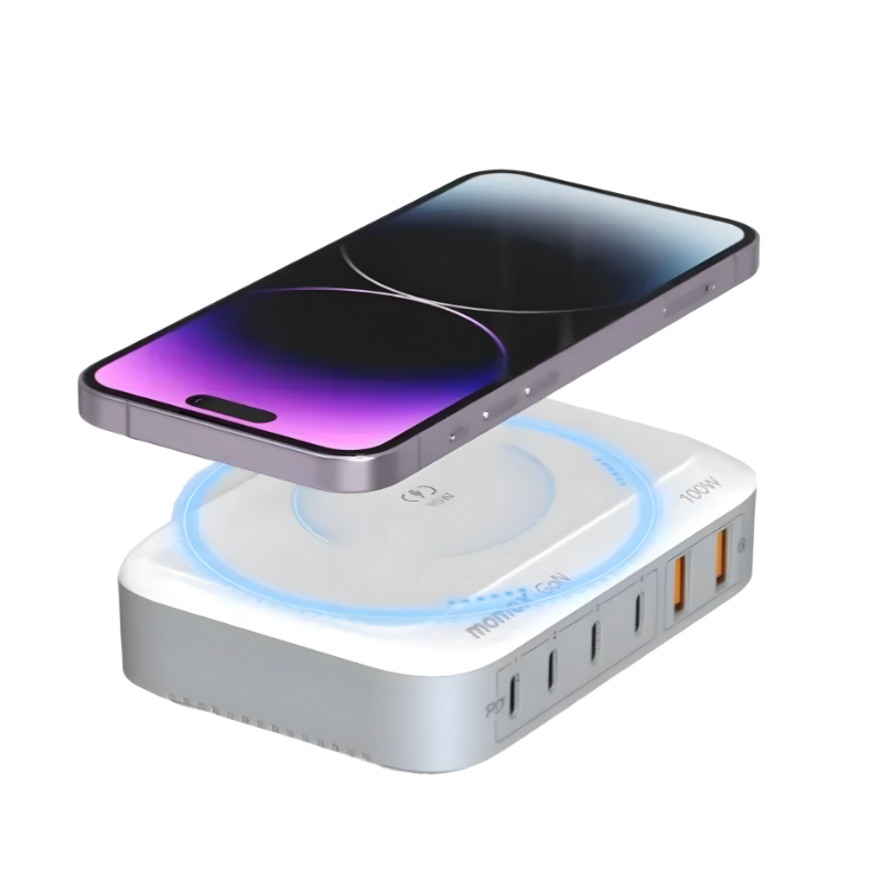 Momax Q PLUG Box GaN 100W六輸出連無線充桌面充電器 白色