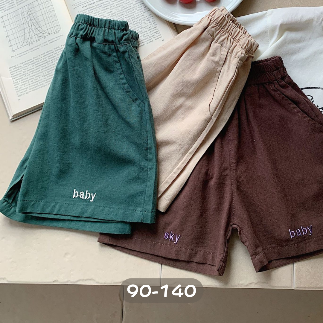 【限量】SKY BABY 棉麻短褲