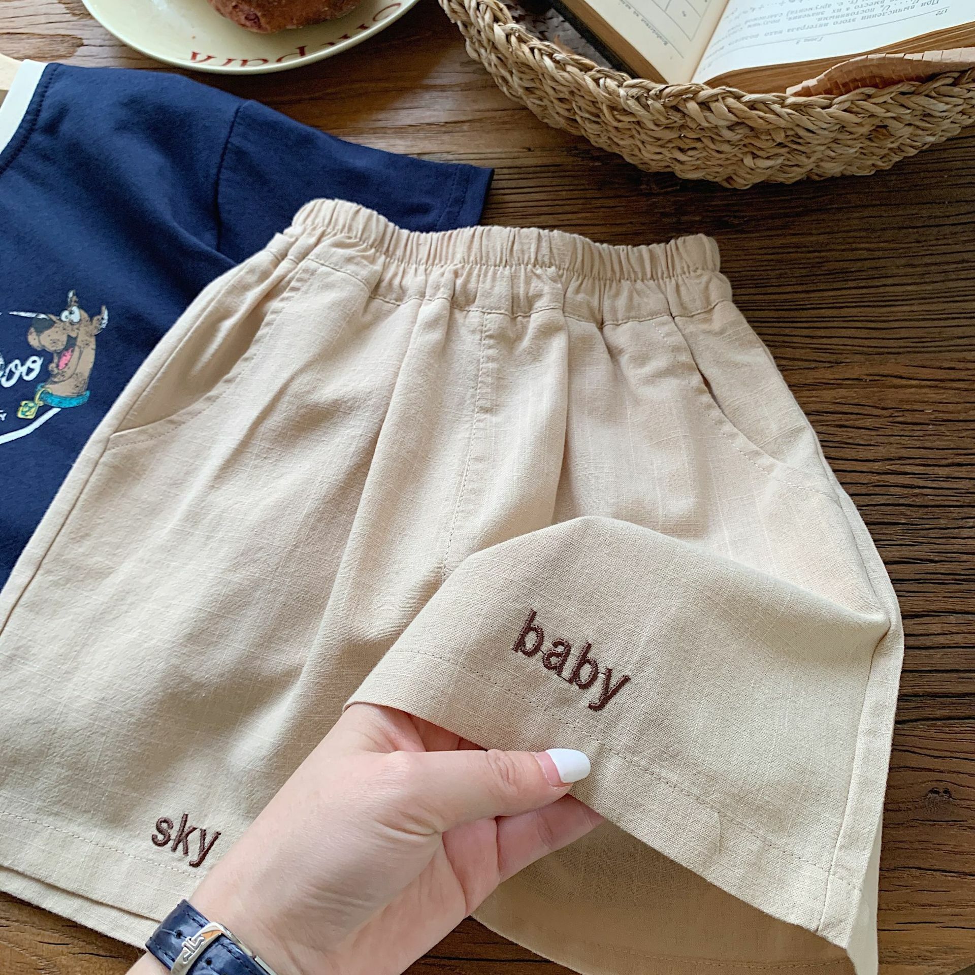 【限量】SKY BABY 棉麻短褲