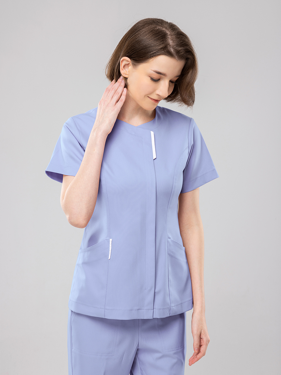 【 AB251-C2 】女護理上衣-AB柔挺布-迷霧紫