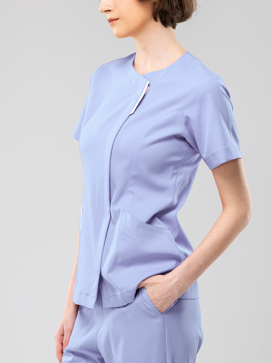 【 AB251-C2 】女護理上衣-AB柔挺布-迷霧紫