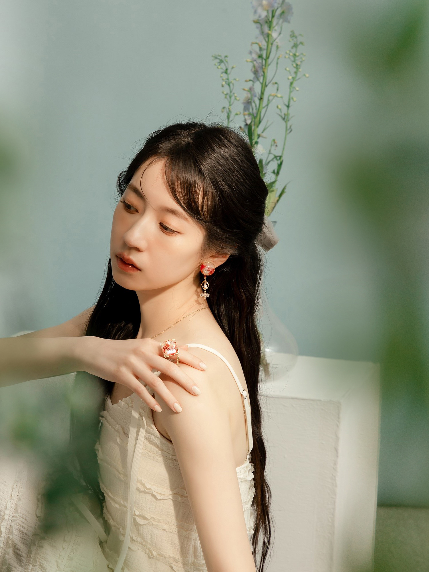 陶醉詩人。MUCHAT手作14KGP貝殼壓花流蘇戒指