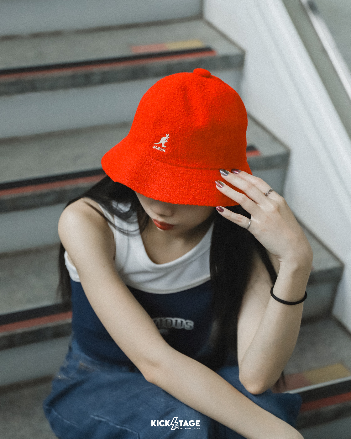 KANGOL BERMUDA 黑色 薄荷綠 粉橘 紅色 袋鼠 刺繡 白標 金標 絨布 鐘型帽【W21S0397】