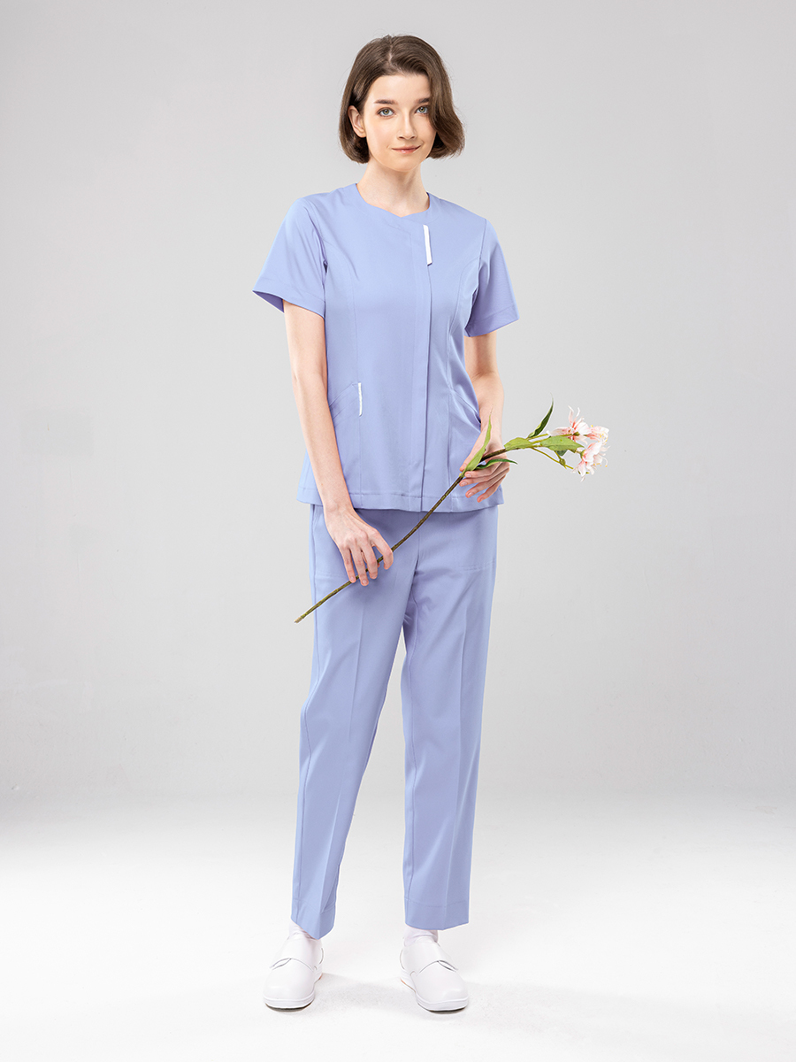 【 AB912-C2 】男女通用-鬆緊抽繩長褲-AB柔挺布-迷霧紫