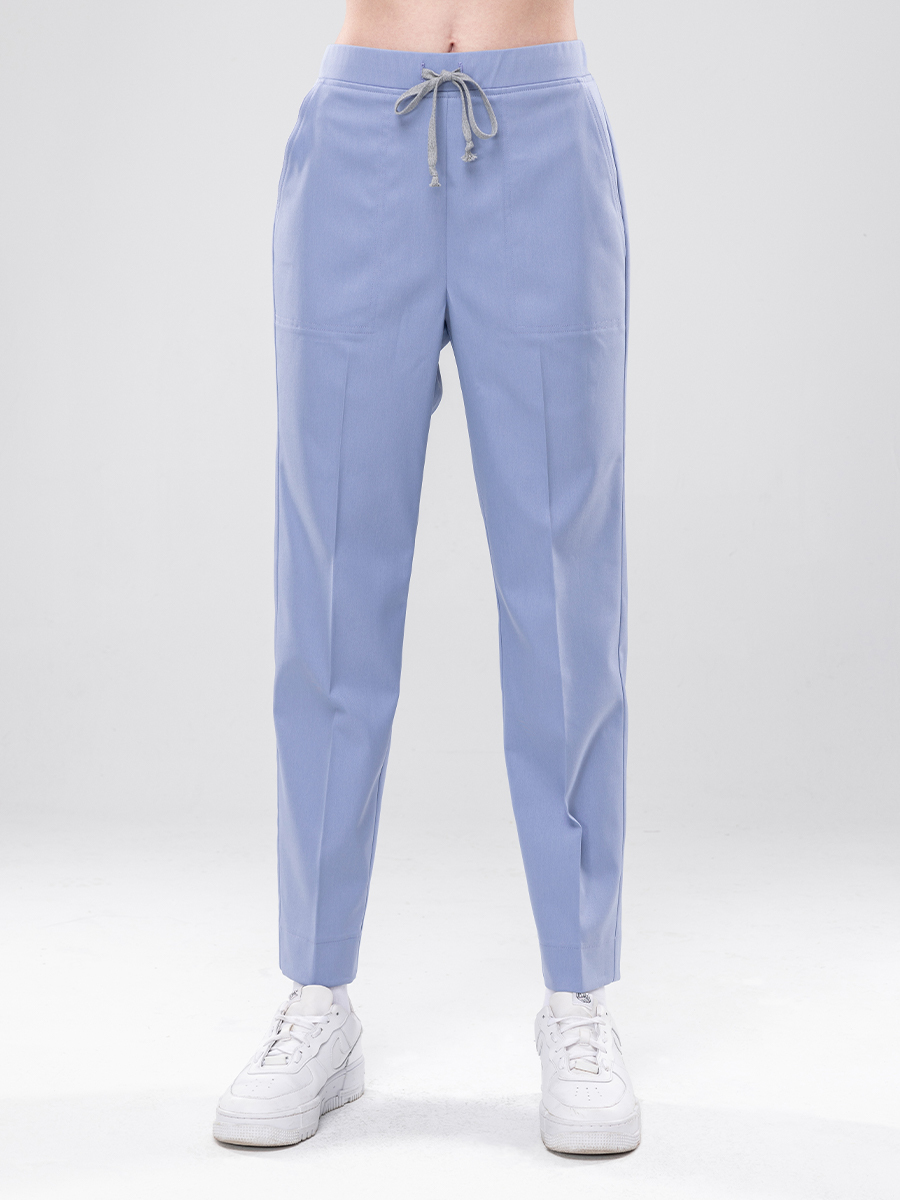 【 AB912-C2 】男女通用-鬆緊抽繩長褲-AB柔挺布-迷霧紫