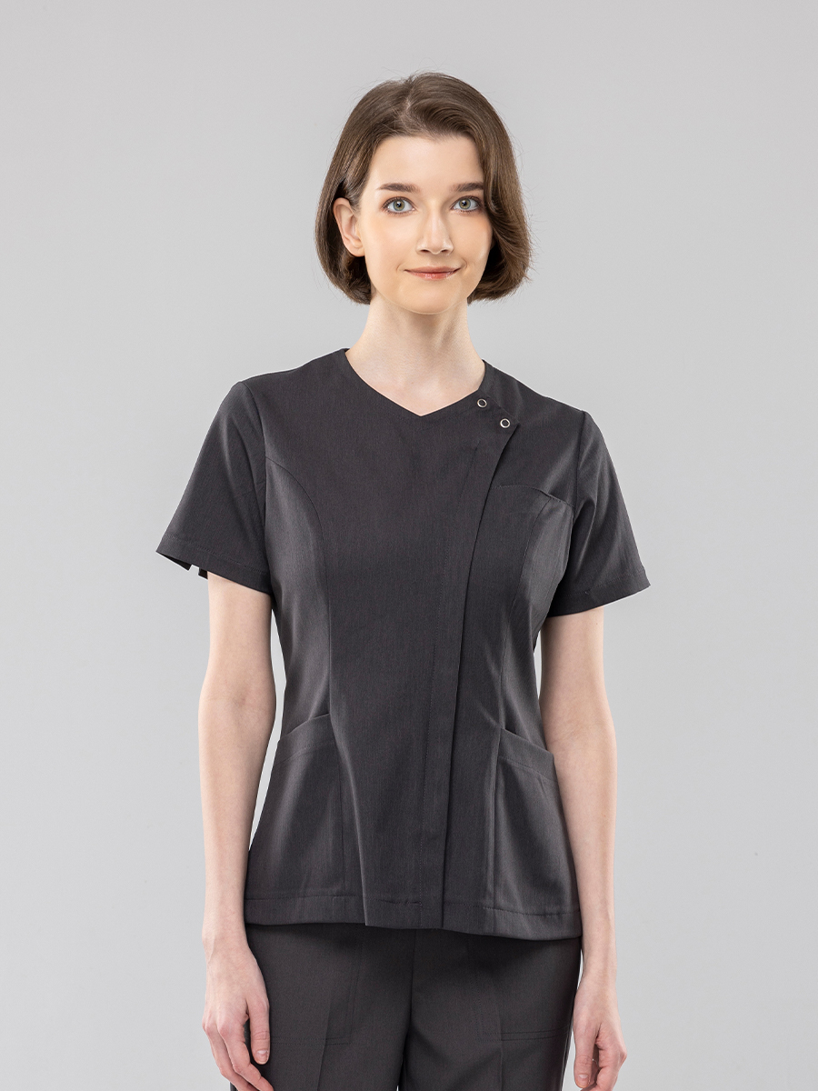 【 AB252-W7 】女護理上衣-AB柔挺布-暗岩灰