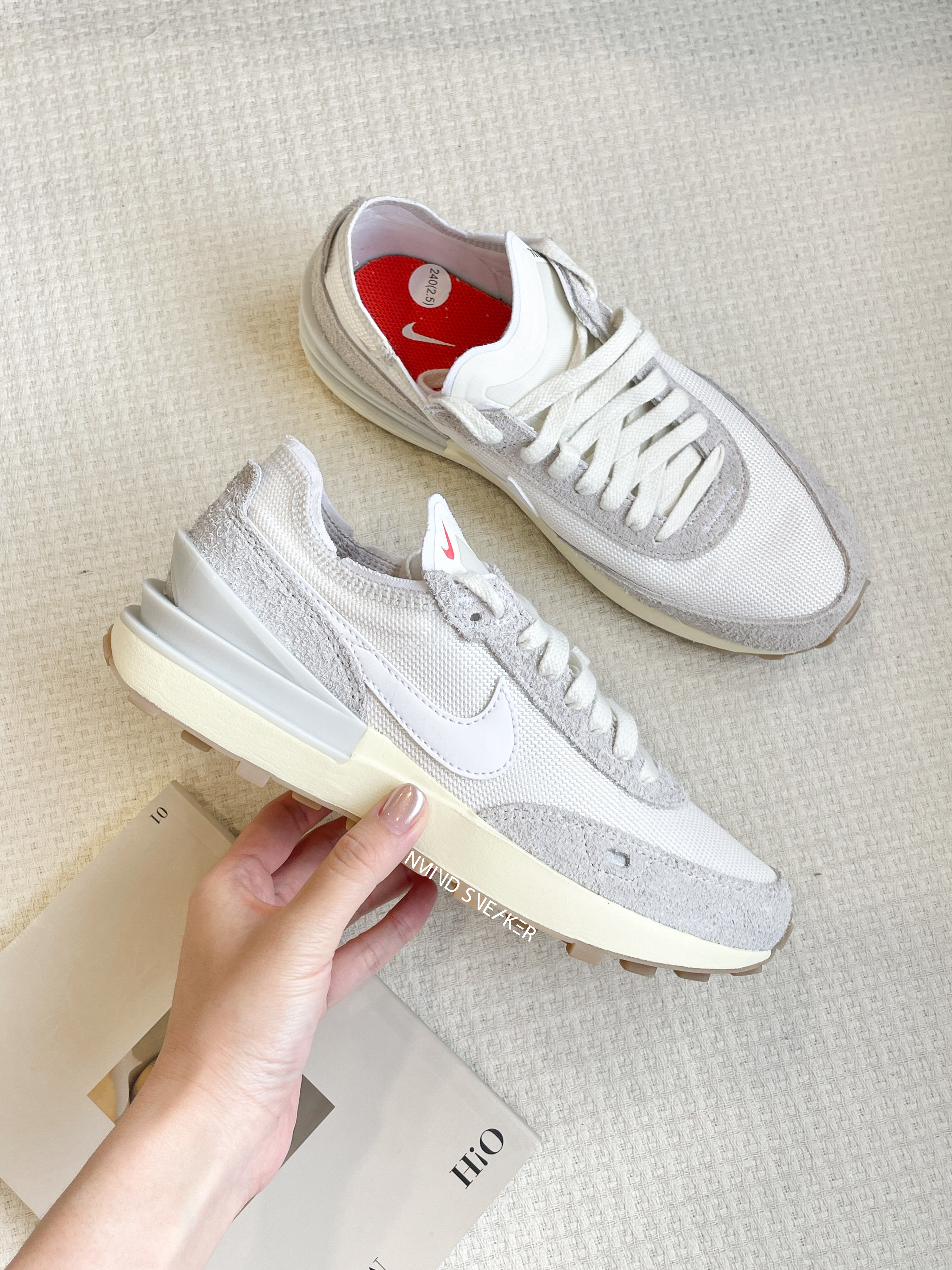 <零碼> Size22-Nike Waffle One VNTG 小sacai 燕麥米白