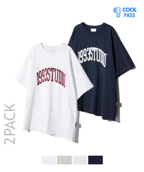 ★【1993 STUDIO】★2PACK AUTHENTIC ARCH LOGO T-SHIR.T★ ☆関税込☆1993 STUDIO☆2PACK AUTHENTIC ARCH LOGO T-SHIRT