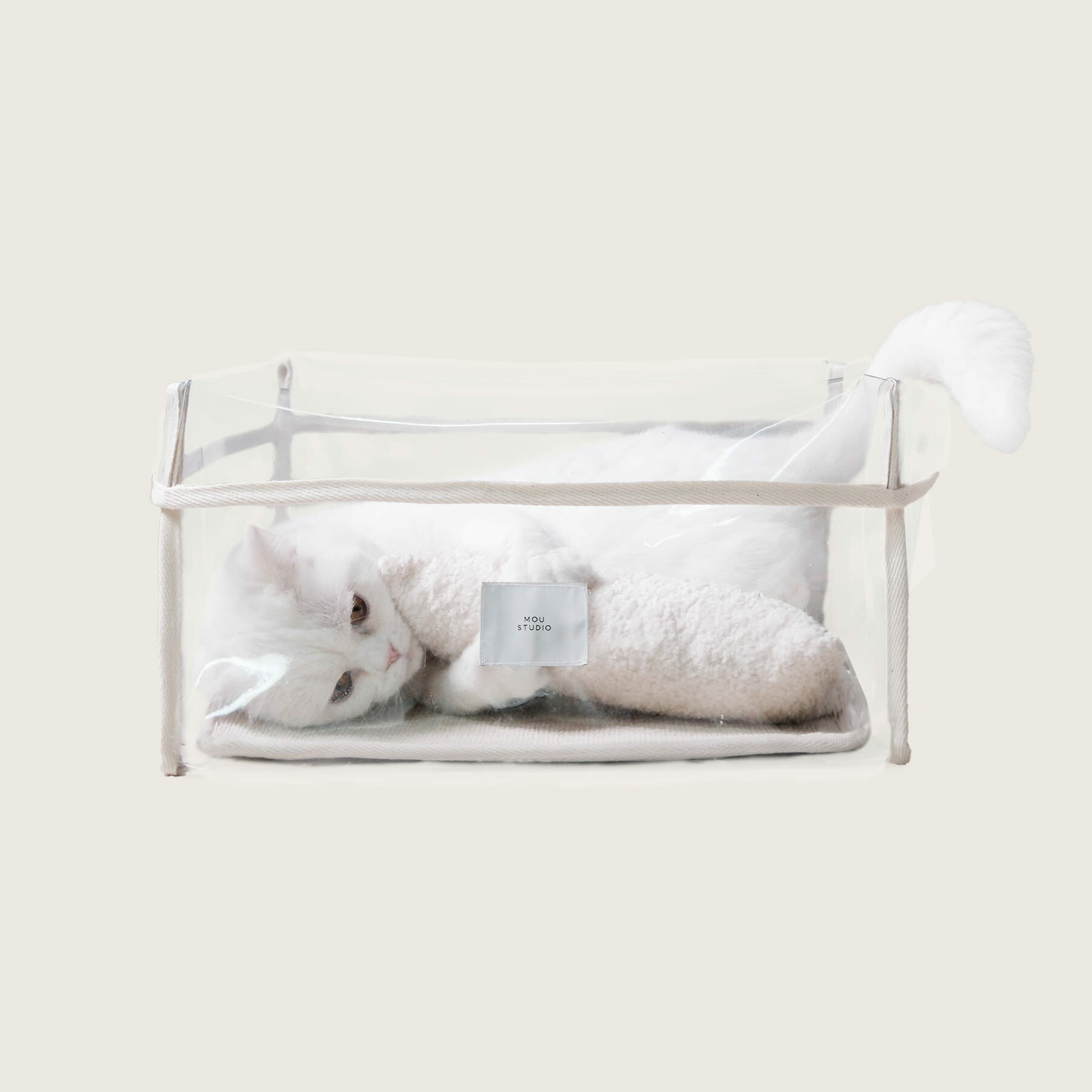 moustudio  | 透明貓窩 抓墊款-白色