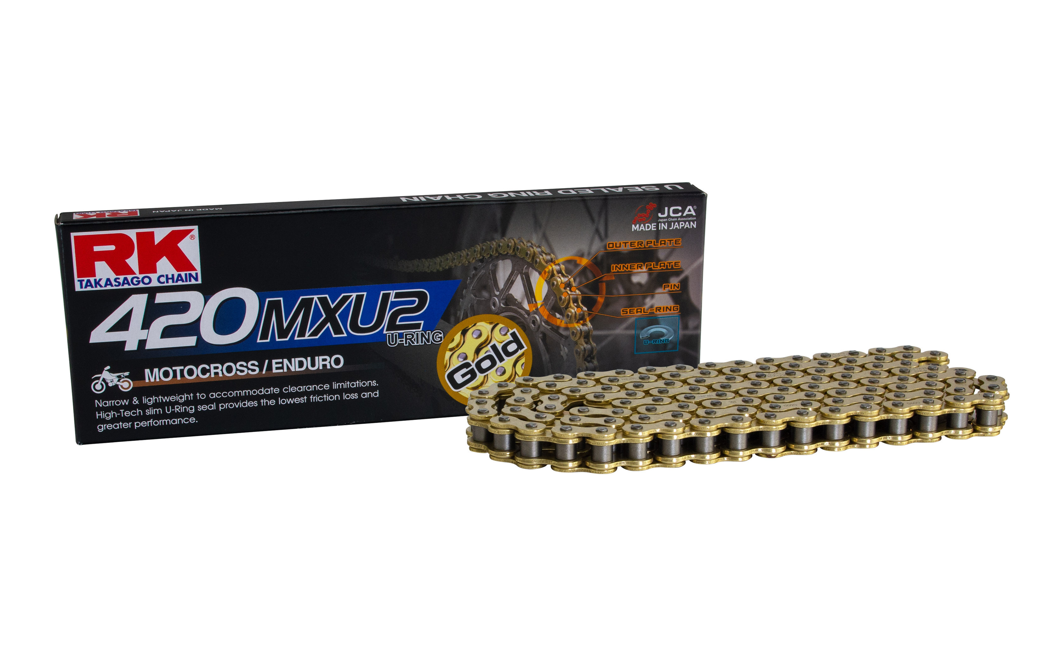 【RK】 420 MRU MXU MXZ 油封鏈條 無油封鏈條 黑金 全金色 越野 強化鏈條 鍊條