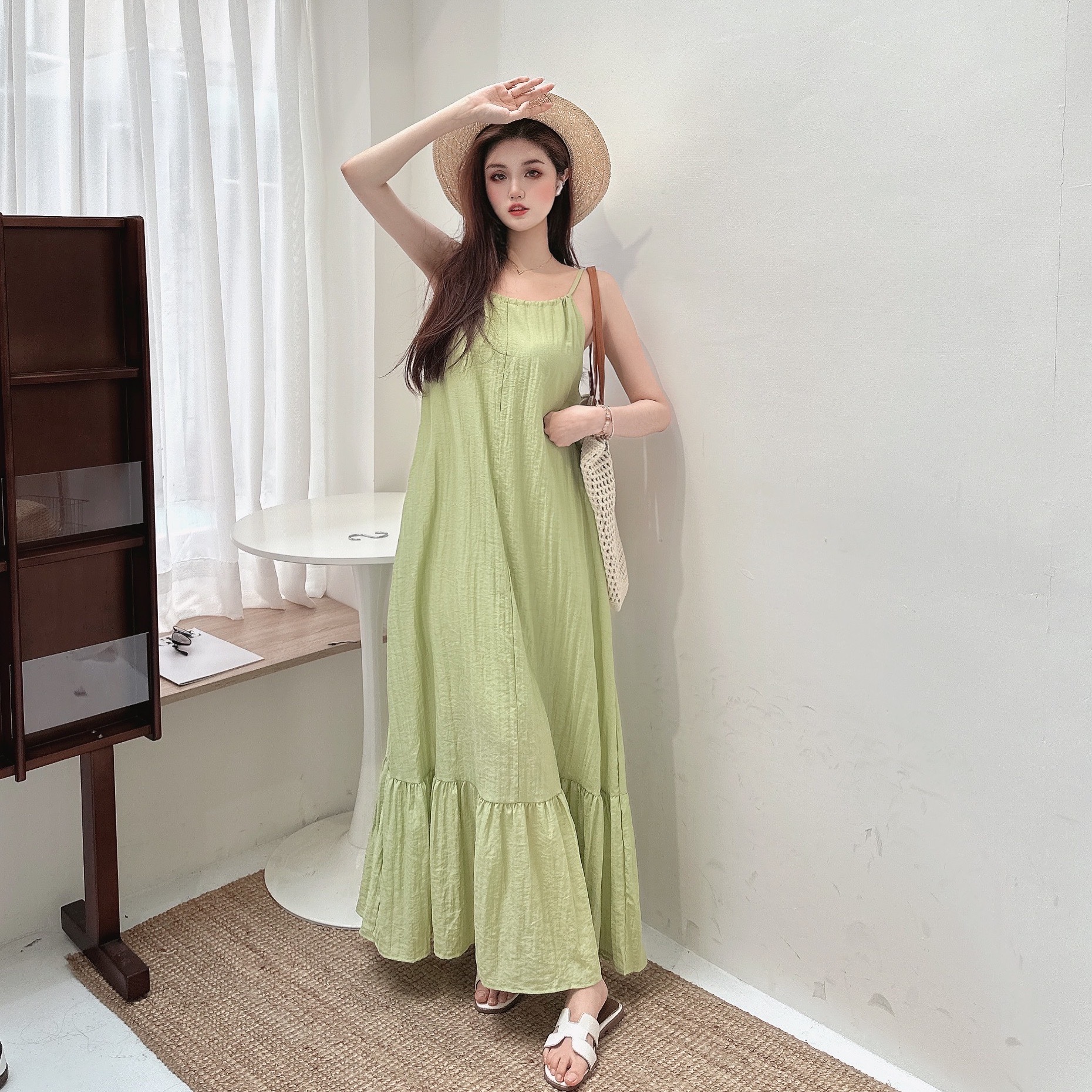 布拉格仙氣皺皺綁肩洋裝/三色