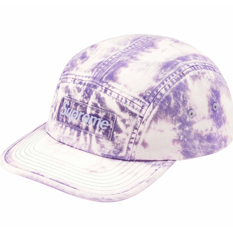 2024SS SUPREME BLEACHED CHINO CAMP CAP 渲染 潑漆 五分割 老帽 帽子 現貨