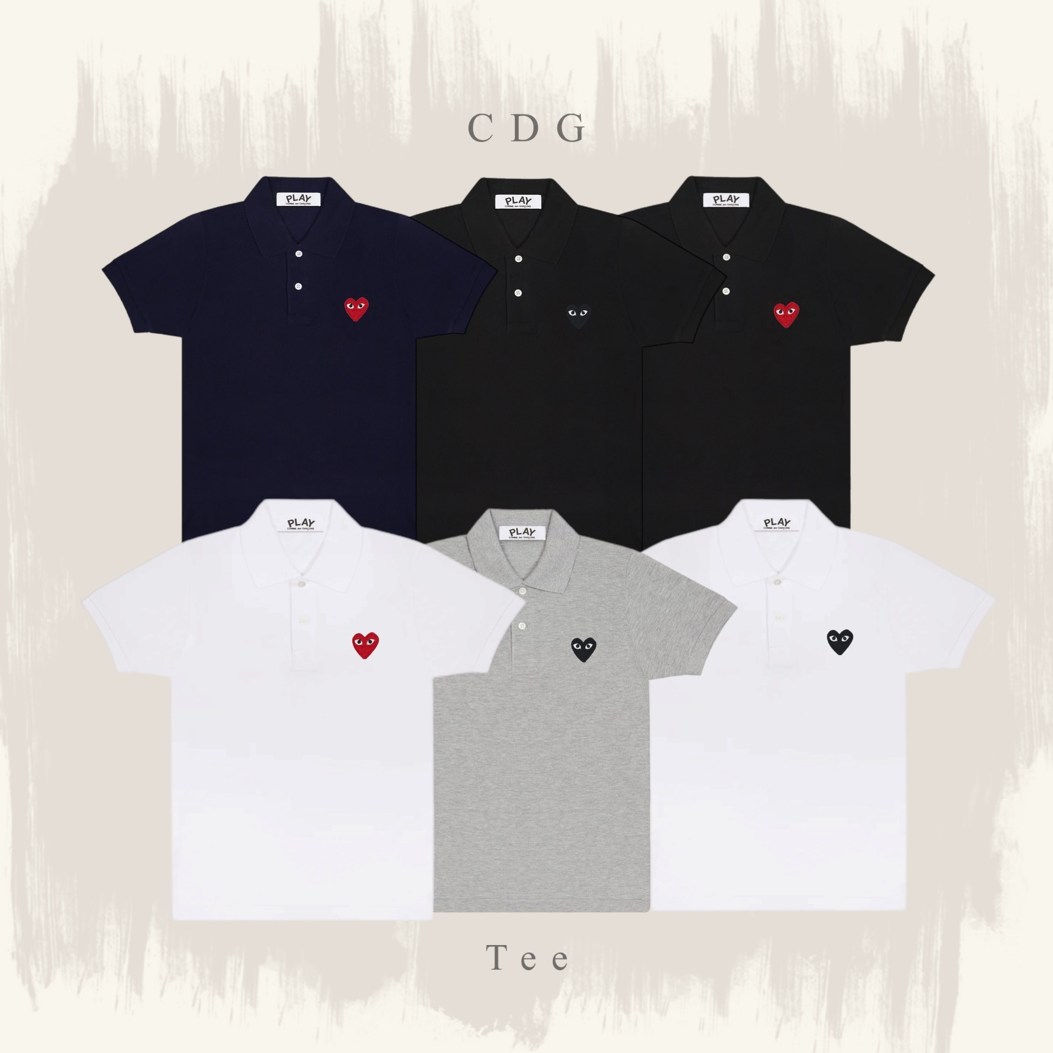 日本 潮牌 COMME des GARCONS 川久保玲 POLO領 鈕扣 短袖 上衣