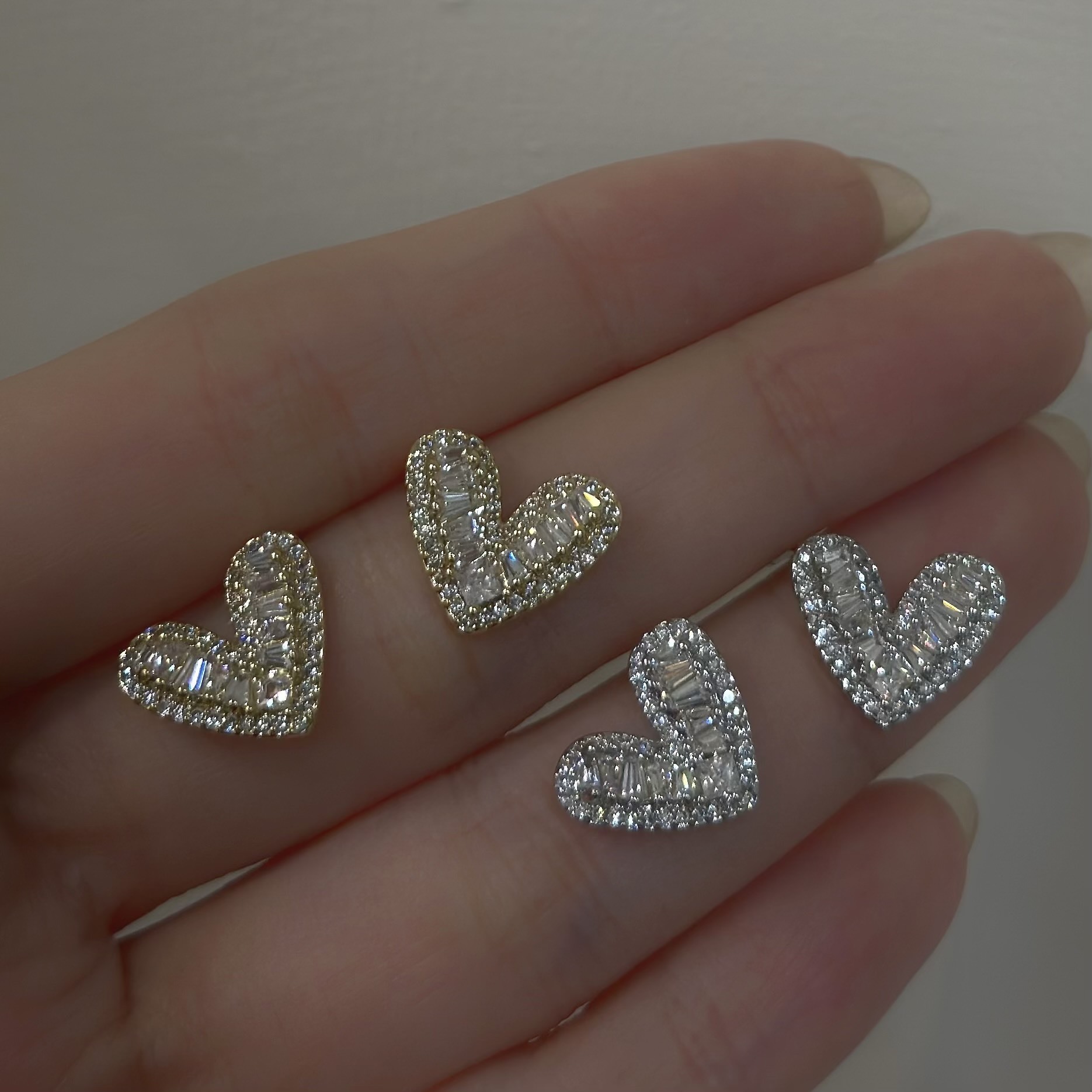 Y02愛戀．滿鑽愛心耳貼