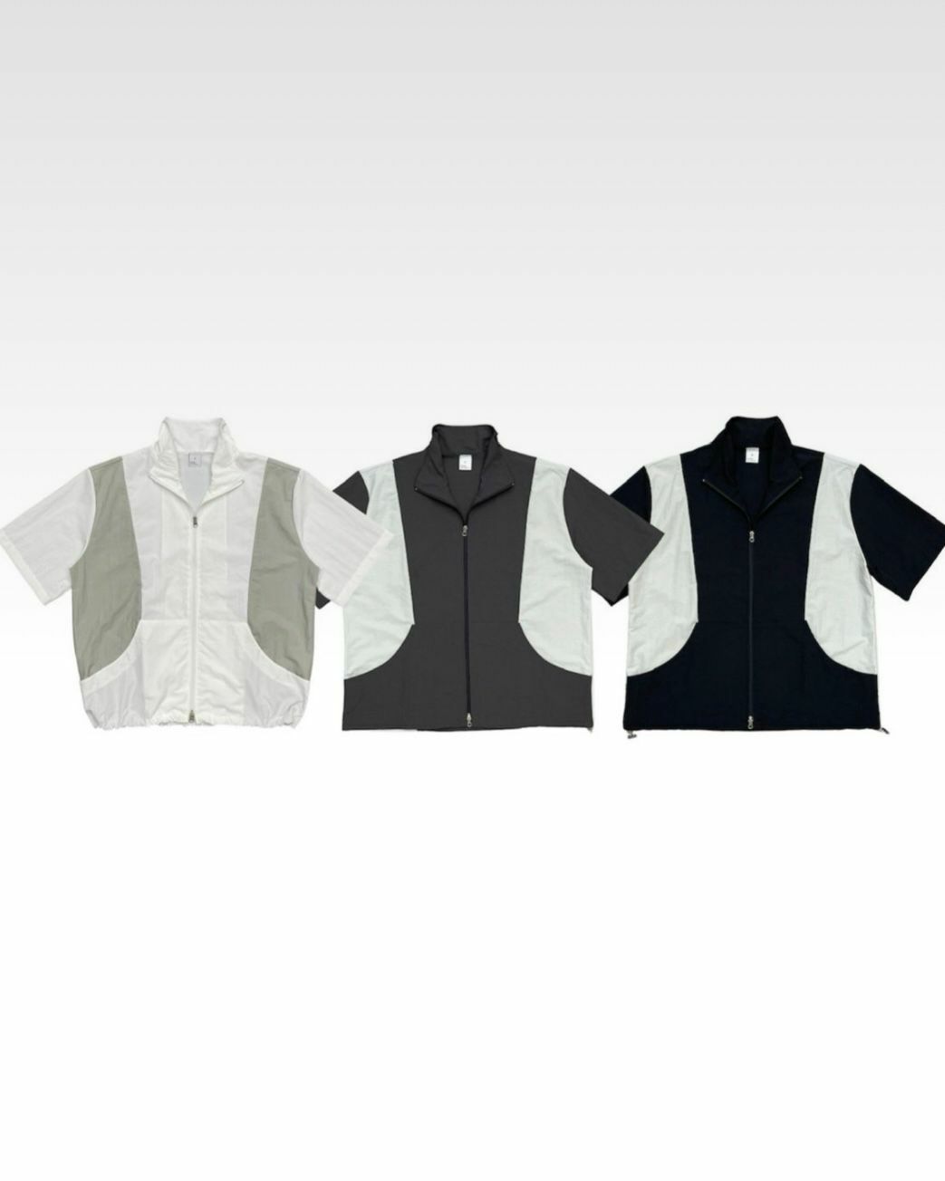 拼色拉鍊短袖外套 EASY-018JK