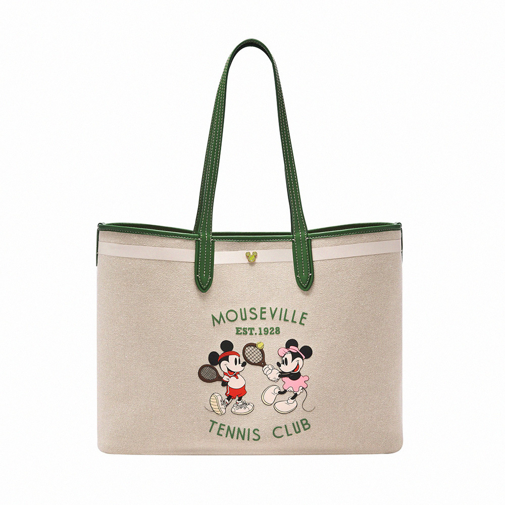 Disney 米奇網球度假系列托特包-亞麻白色 ZB11052101