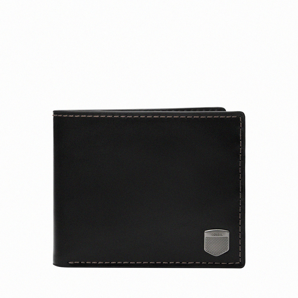 Hayes 真皮徽章LOGO短夾-黑色 ML4647001