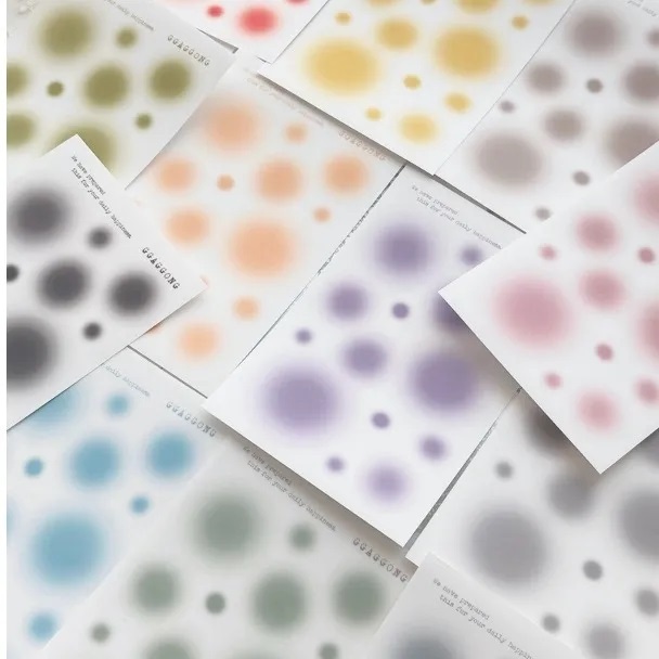 韓國 ggaggong．12色光暈 霧面PET貼紙包