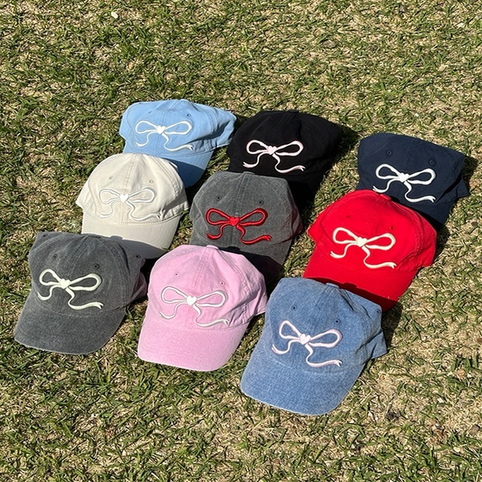 RONRON HEART RIBBON BALL CAP