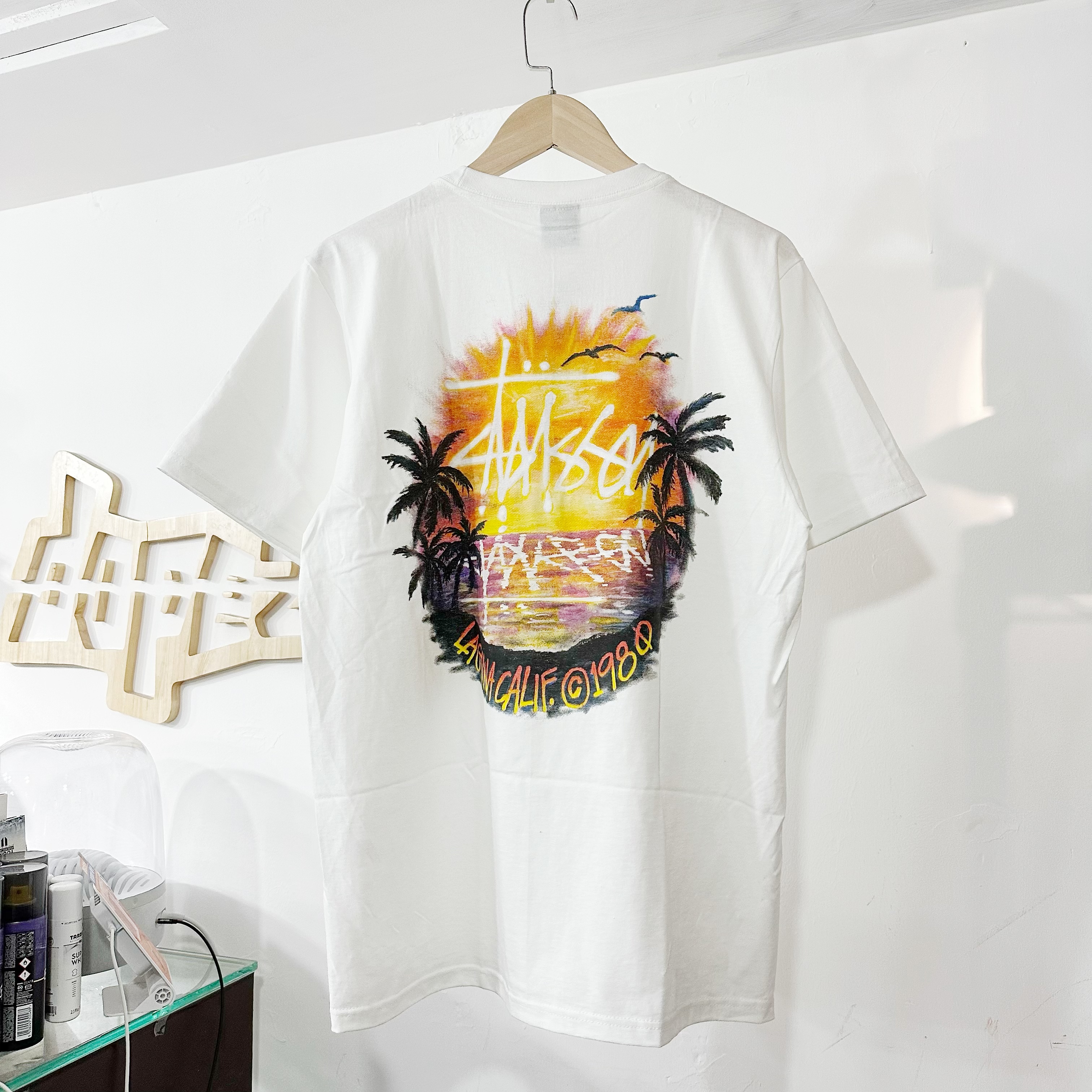 STUSSY SS24 SUNSET TEE WHITE