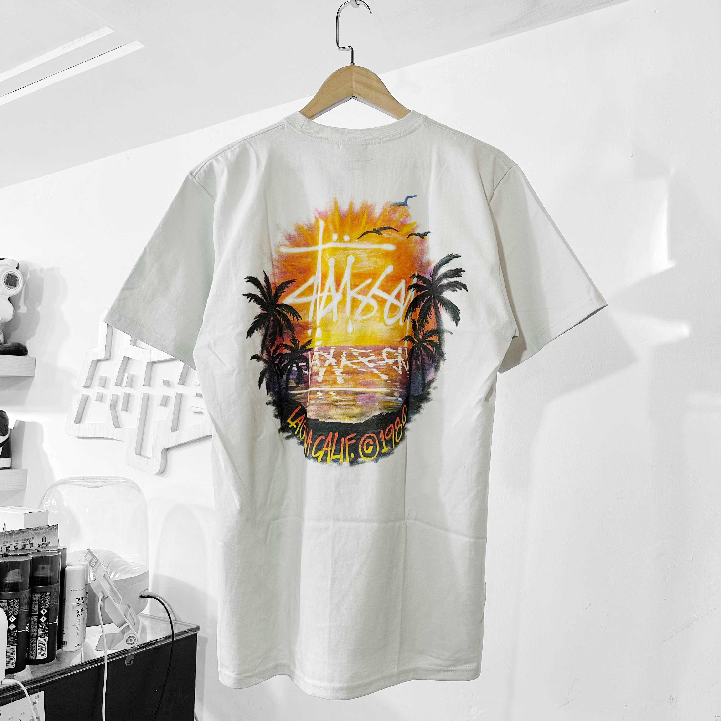STUSSY SS24 SUNSET TEE FOG (GREY灰色)